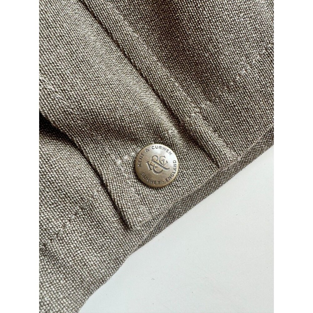 Men's KENT & CURWEN Loro Pia Green Wool Quilted Barn Coat Jacket, Size M - Picture 9 of 16